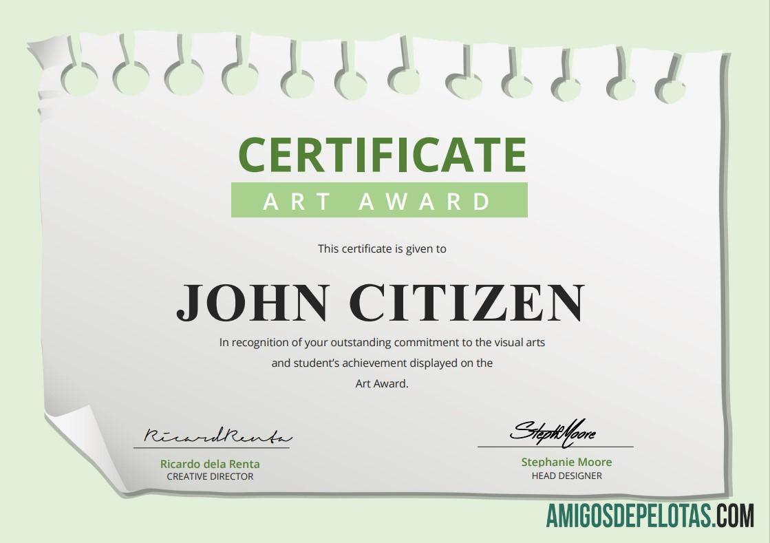 Para baixar modelo de certificado do USA Art Award em formato Word e PDF